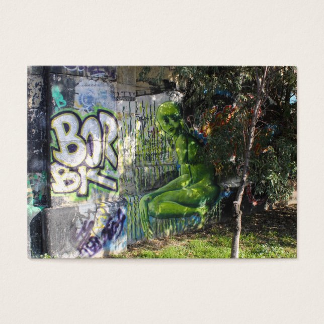 Green Visitor From Outer Space Graffiti (Front)
