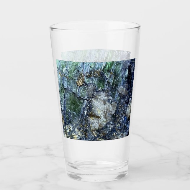 Green Vivianite Crystal  Glass (Front)