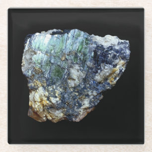 Green Vivianite Crystal  Glass Coaster