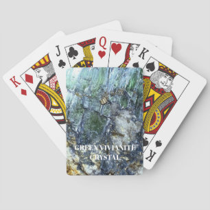 Green Vivianite Crystal Heart Valentine Playing Cards