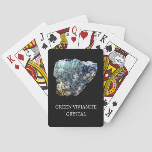 Green Vivianite Crystal Heart Valentine Playing Cards