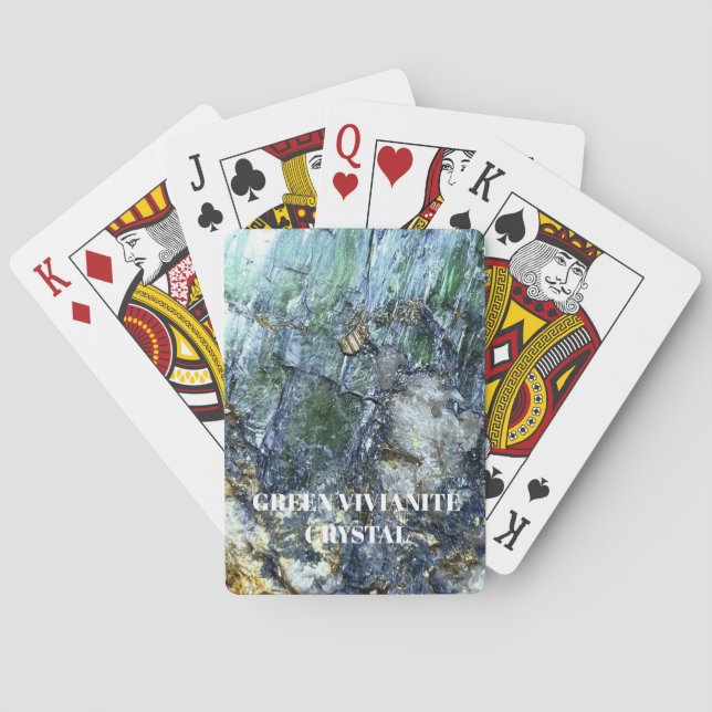Green Vivianite Crystal  Playing Cards (Back)