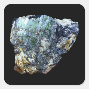 Green Vivianite Crystal Square Sticker