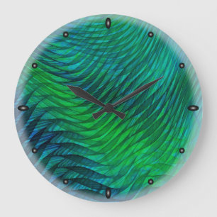 Green Voile Large Clock