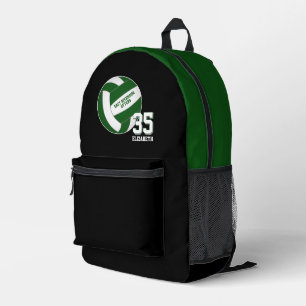 green volleyball team colours girls boys printed backpack