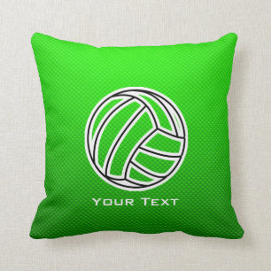 Green Volleyball Throw Pillow