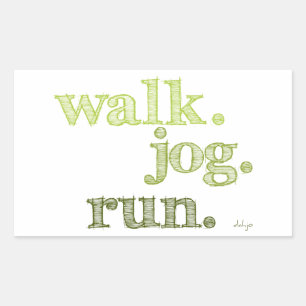 GREEN WALK JOG RUN (font SHADED) Sticker