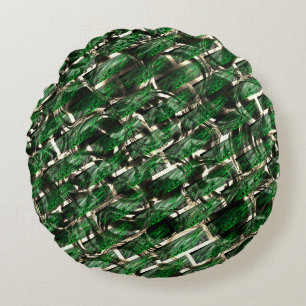 Green 'wall' effect and darkest bubbles? round pillow