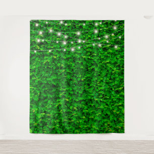 Green Wall Fairy Lights Party Backdrop Tapestry