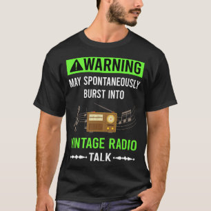 Green Warning Vintage Radio T-Shirt