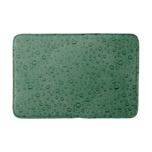Green water droplets bath mat