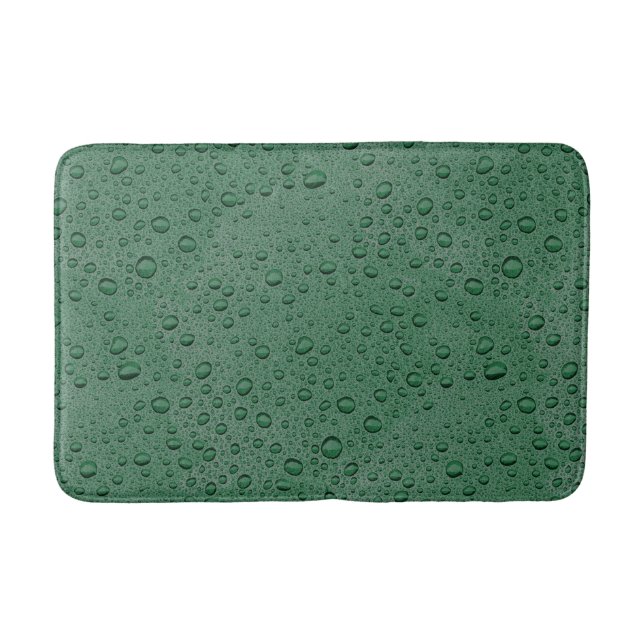Green water droplets bath mat (Front)