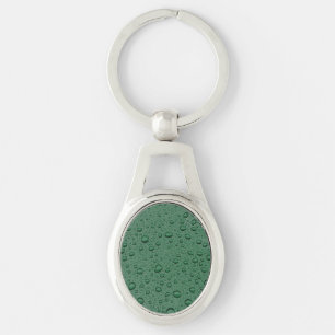 Green water droplets keychain