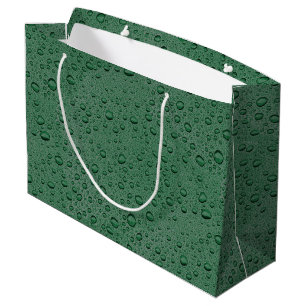 Green water droplets large gift bag
