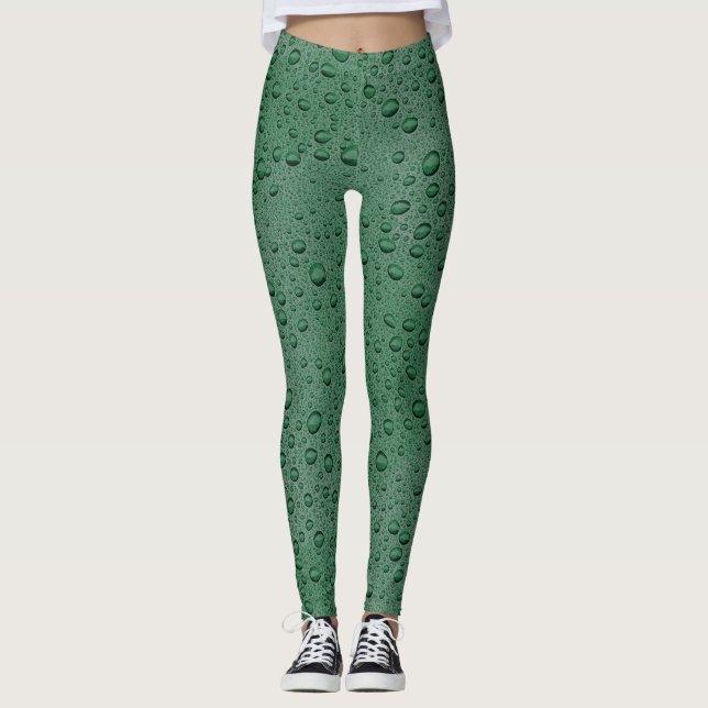 Green water droplets leggings (Front)