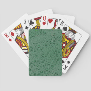 Green water droplets playing cards