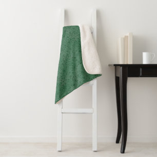 Green water droplets sherpa blanket