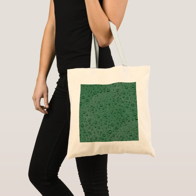 Green water droplets tote bag (Front (Product))