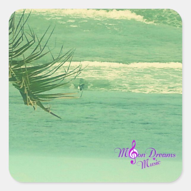 Green Water Ocean Square Sticker (Front)