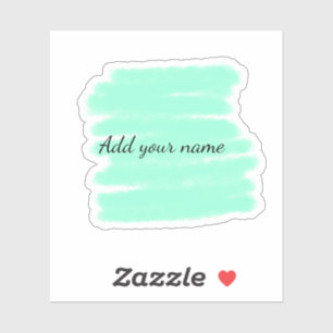 Green watercolor add name text message here throw