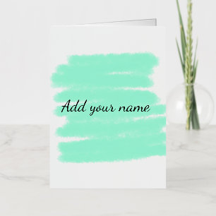 Green watercolor add name text message here throw  foil holiday card
