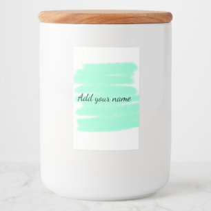 Green watercolor add name text message here throw  food label