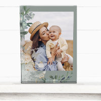 Green Watercolor Butterfly Mom Photo