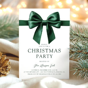 Green Watercolor Christmas Party Invitation