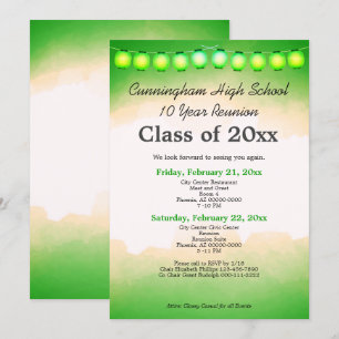 Green Watercolor Class Reunion Template