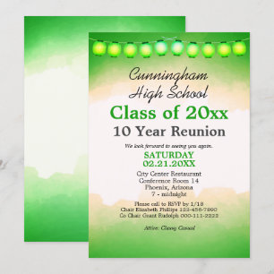 Green Watercolor Class Reunion Template