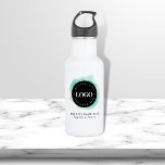 Green Watercolor Custom Business Company Logo Text 532 Ml Water Bottle<br><div class="desc">Promote your business with this cool water bottle,  featuring green watercolor,  custom logo & text. Easily add your details by clicking on the "personalize" option.</div>
