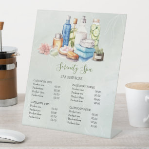 Green Watercolor Day Spa and Wellness Pedestal Sign