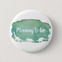 Green Watercolor Dinosaur Baby Shower Mommy to Be