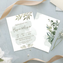 Green Watercolor Elegant Minimalist Wedding