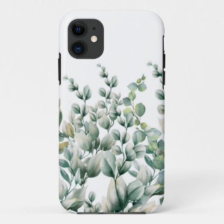 Green Watercolor Eucalyptus Leaf iPhone 11 Case