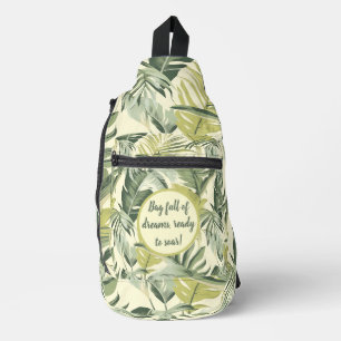 Green Watercolor Eucalyptus Print Cut Sew Bag
