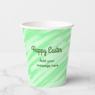 Green watercolor happy Easter add message pastel t Paper Cups