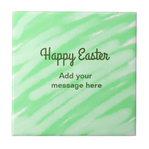 Green watercolor happy Easter add message pastel t Tile