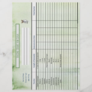 Green Watercolor Immunization Chart