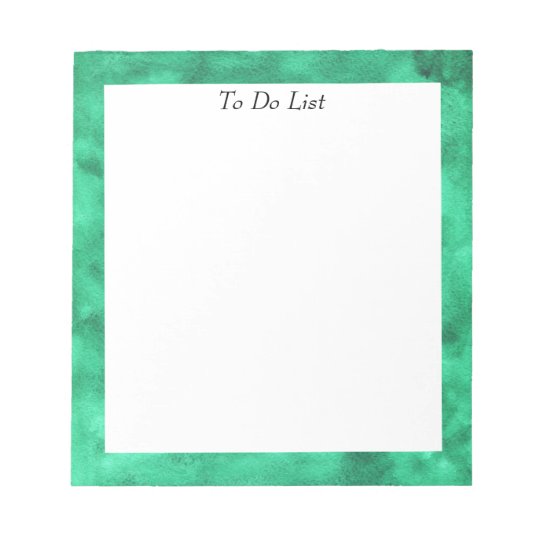 Green Watercolor Notepad