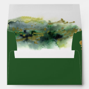 Green Watercolor Paint Contemporary Envelope