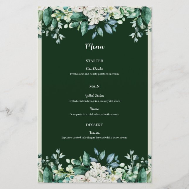 Green Watercolor Palette of love Wedding (Front)