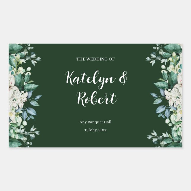 Green Watercolor Palette of love Wedding Sticker (Front)