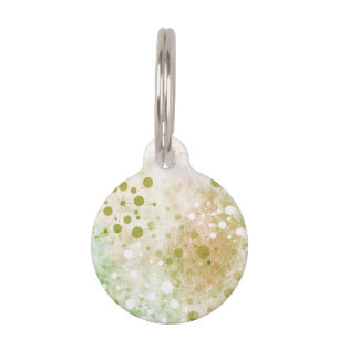 Green Watercolor Retro 60's Design Pet Tag