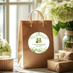 Green Watercolor Shamrock St Patrick's Day Party Classic Round Sticker