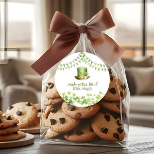 Green Watercolor Shamrock St Patrick's Day Party Classic Round Sticker