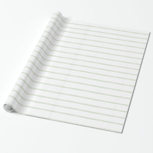 Green Watercolor Stripes Christmas Wrapping Paper