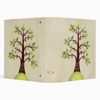 Green Watercolor Tree Monogram Wedding Binder