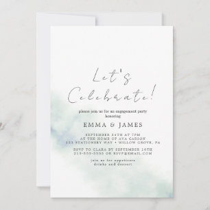 Green Watercolor Wash Party  Invitation