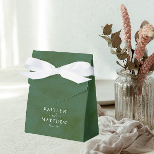 Green Watercolor Wedding Favor Box